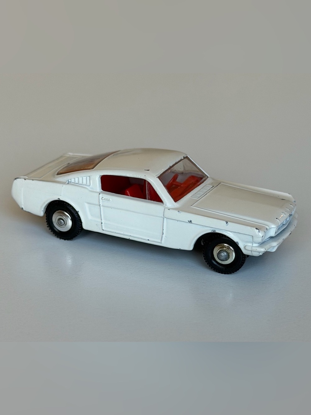 Vintage Matchbox No. 8 Ford Mustang Fastback White Lesney Made in England